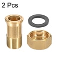 thumbnail image 3 of Brass Pipe Fitting, Hex Nipple, G3/4 Male x G1 Female Threaded Connector Water Meter Coupling 60mm Length 2 Pcs, 3 of 3