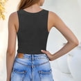 thumbnail image 7 of QIUOMBBP Compression Tank Tops for Women Ribbed Knit V Neck Sleeveless Shirts Casual Lightweight Summer Blouse Dark Gray XXL, 7 of 7