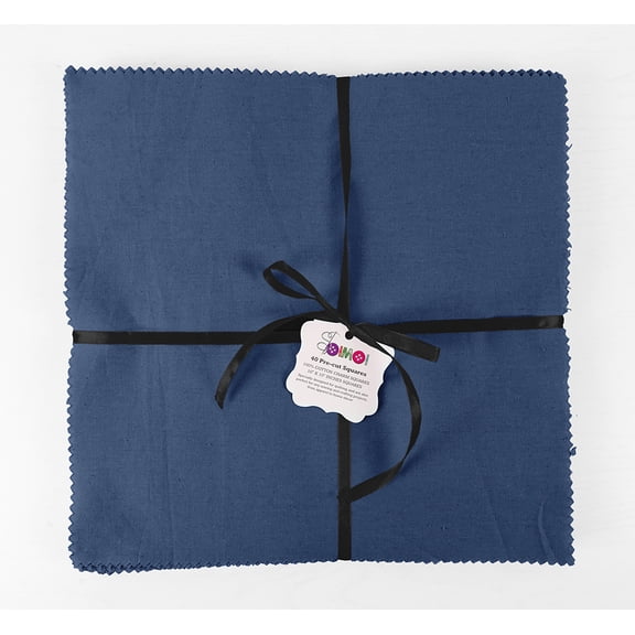 Soimoi Solid Royal Blue Precut 10-inch Cotton Fabric Bundle Quilting Squares Charm Pack DIY Patchwork Sewing Craft
