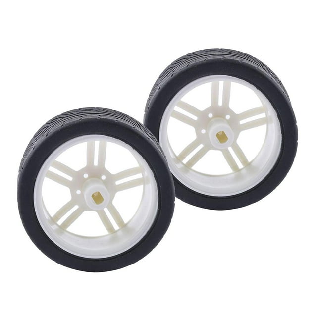 2 x Smart Car Plastic Tire Wheel Gear TT Motor Car DIY Parts #1 1