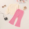 thumbnail image 2 of Happy Town Infant Baby Girl Long Sleeve Sweatshirt Flare Pants 2-Piece Set Fall Winter Toddler Girl Outfits, 2 of 7