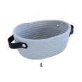 thumbnail image 2 of Nordic Storage Basket with Handles Hand Woven Modern Cotton Rope Container Toy Sundries Key Desktop for Wardrobe Closet Gray L, 2 of 9