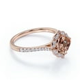 thumbnail image 4 of JeenMata 2 Carat Cushion Cut created Peach created morganite and Moissanite Pave Engagement Ring, 4 of 6