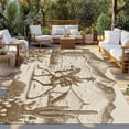 thumbnail image 2 of Beige Western Farmhouse Outdoor Rug for Patio/Deck/Porch, Non-Slip Large Area Rug 6 x 9 Ft, Vintage Cowboys Cactus Indoor Outdoor Rugs Washable Area Rugs, Reversible Camping Rug Carpet Runner, 2 of 8