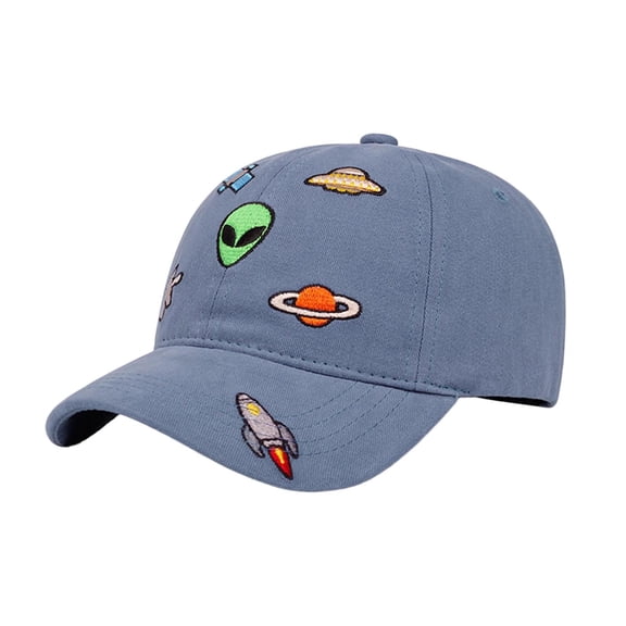 CHUMUD Kids Baseball Cap, Boys Space Alien Embroidered Sun Hat, Adjustable Cotton Blend Baseball Cap for Toddler Boys 2-6 Years Old