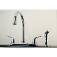 thumbnail image 3 of Kingston FB2791YLSP Yosemite Two-Handle 4-Hole 8" Centerset Kitchen Faucet with Side Sprayer in Polished Chrome, 3 of 7