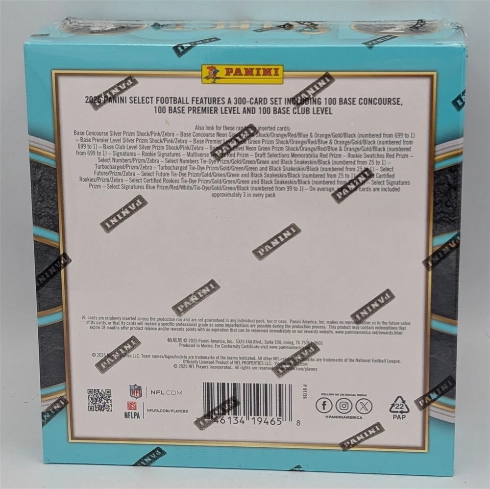 2025 Panini Select Football Trading Card Mega Box