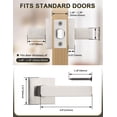 thumbnail image 4 of Poignée de Porte en Nickel Brossé Serrure de Porte d'Intimité Intérieure Serrure de Porte de Lit et de Bain avec Poignée de Serrure de Porte Carrée Rose Moderne Sans Clé Réversible pour Gauche et Droite, 4 of 8