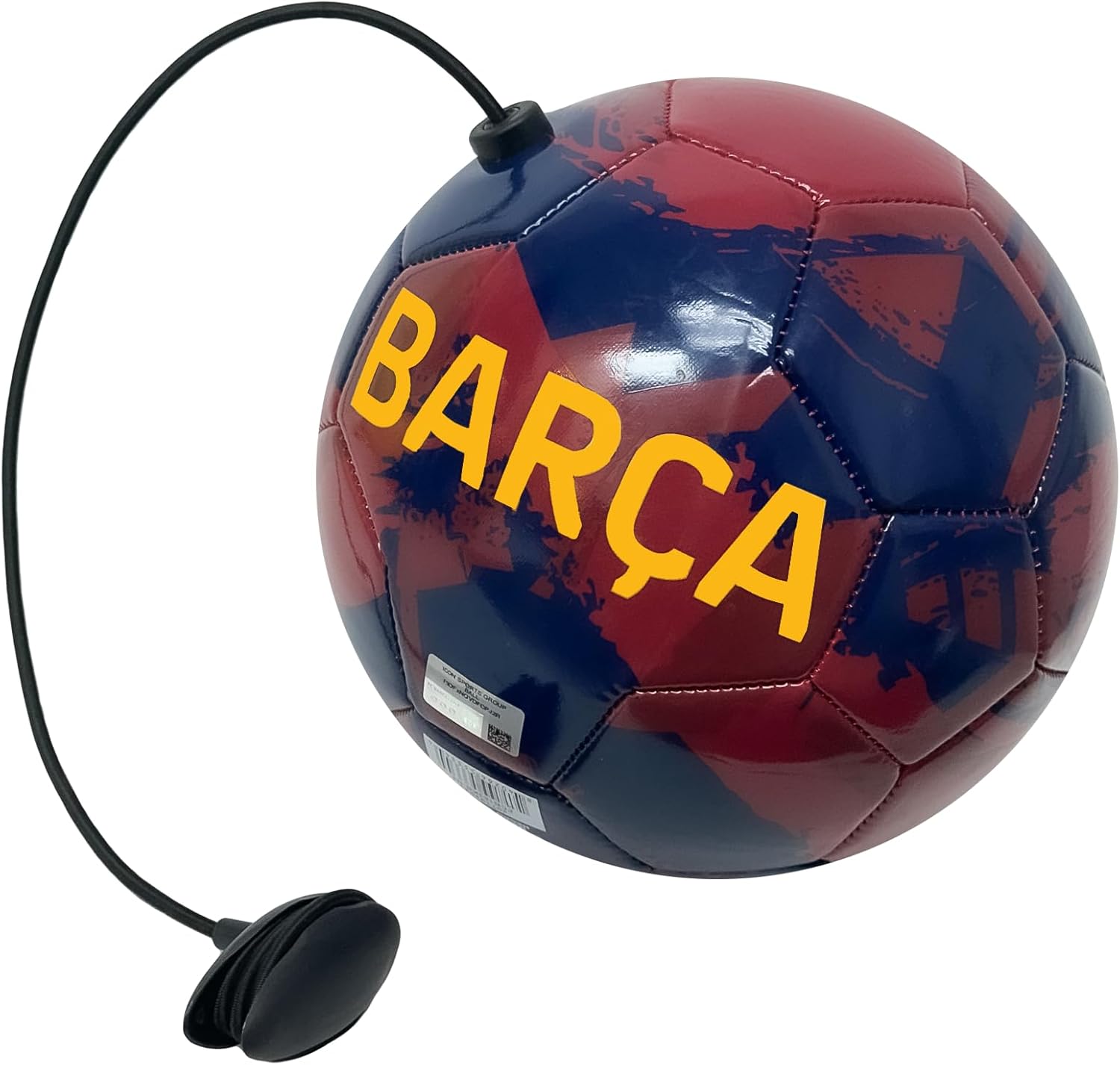 Icon Sports FC Barcelona Training Ball, Size 4, Red/Navy, PVC, Cord