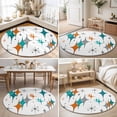 thumbnail image 5 of Boho Mid-Century Diamond Pattern Round Rug 3ft Modern Geometric Theme Washable Area Rugs for Living Room Bedroom Entryway Non Slip Entrance Door Mat Indoor Floor Carpet, 5 of 9