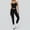 Black, variant on PISONIC Womens Workout Sets Two Piece Spaghetti Strap Adjustable Tank Top Matching High Waist Leggings Gym Work Out Clothes