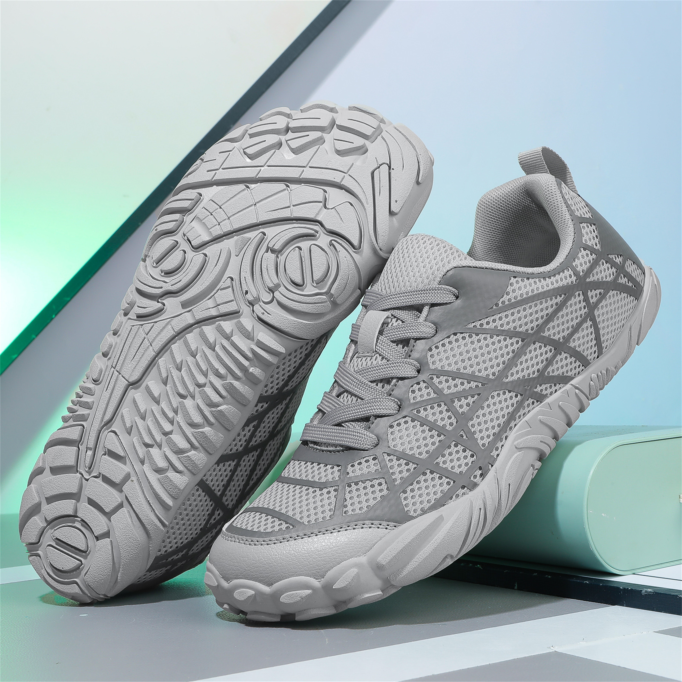 YOURDIARY Barefoot Shoes Mens Minimalist Shoes Zero Drop Workout Cross-Trainer Hiking Water Cycling Walking Casual Shoes Wide Toe Box