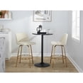 thumbnail image 3 of LumiSource Cream Fabric, Gold Metal Toriano 26" Fixed-Height Counter Stool - Set of 2, 3 of 11