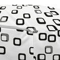 thumbnail image 3 of Modern Pouf Cover with Zipper, Demonstration of Monochrome Style Modern Round Squares with Stripes, Soft Decorative Fabric Unstuffed Case, 30" W X 17.3" L, Charcoal Grey and White, by Ambesonne, 3 of 5