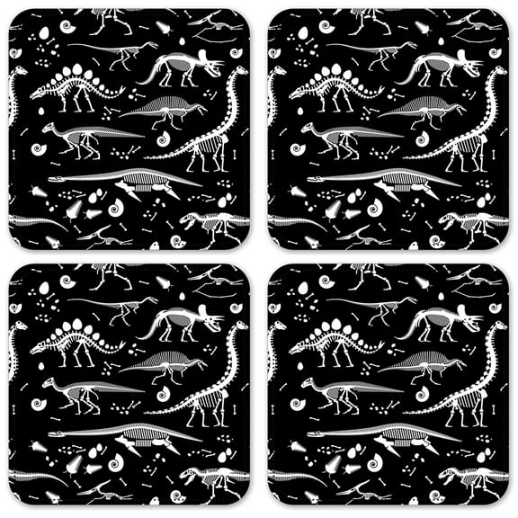 Vinyl Drink Coasters - Set of 4 - Fossil's