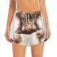thumbnail image 2 of Balery Relaxed Cute Cow Reading Pantalones cortos deportivos para mujer con forro y dos bolsillos, elásticos, para entrenamiento, gimnasio, yoga-Small, 2 of 7