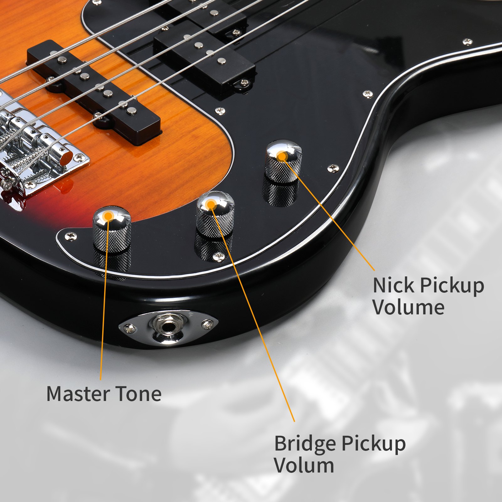 Ktaxon 46in Full-Size Electric Bass Guitar with 20W Amp Kit, for Beginners & Musicians, Brown