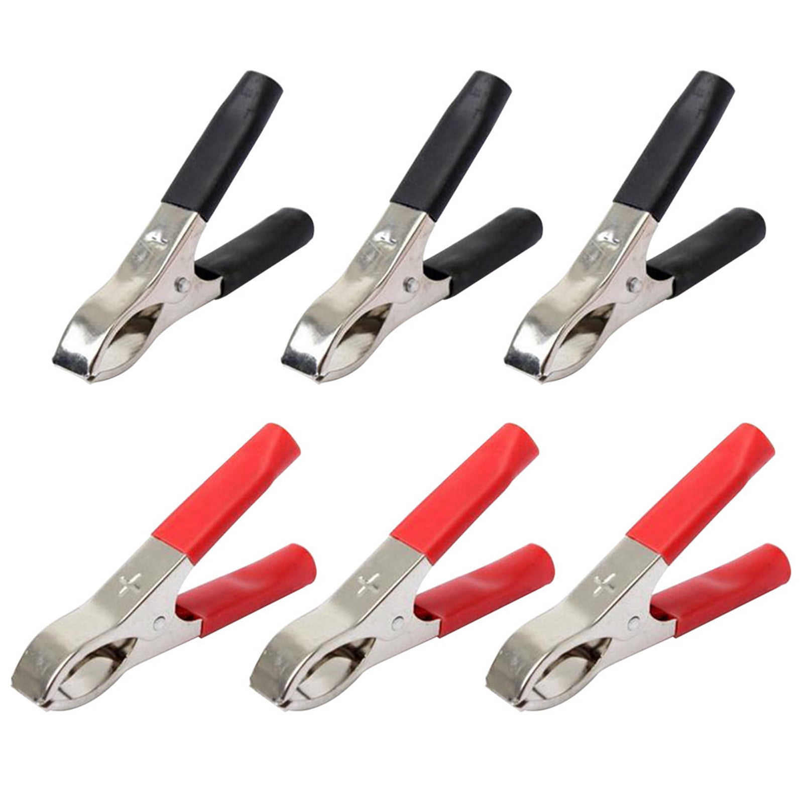 Details about   2pcs Copper Insulated Alligator Clips Red Black Testing Clamps For Car Battery 