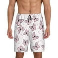 thumbnail image 2 of Daiia Pink Butterflies (2) Mens Woven Stretch Pajama Short,Short Pajama Pants-4X-Large, 2 of 9