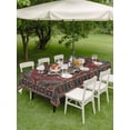thumbnail image 3 of Outdoor Tablecloth with Umbrella Hole and Zipper, Aztec Southwest Rectangle Table Cloth 52x70 Inch Waterproof Tablecloth, Red Brown Boho Chic Abstract Geometric Picnic Table Cover for Patio Camping, 3 of 7