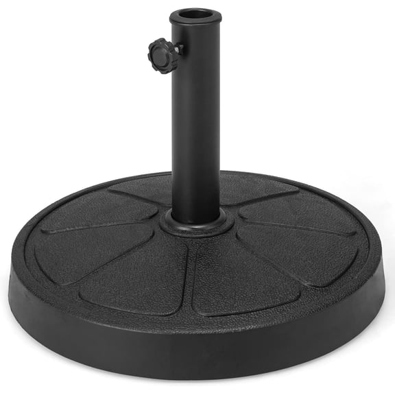YYEAN 31 lbs Patio Umbrella Base, 18" Round Market Umbrella Stand for 1.5''-1.9'' Umbrella Poles, Heavy Duty Resin Base with Metal Support Holder for Deck Garden Poolside (31 lbs)