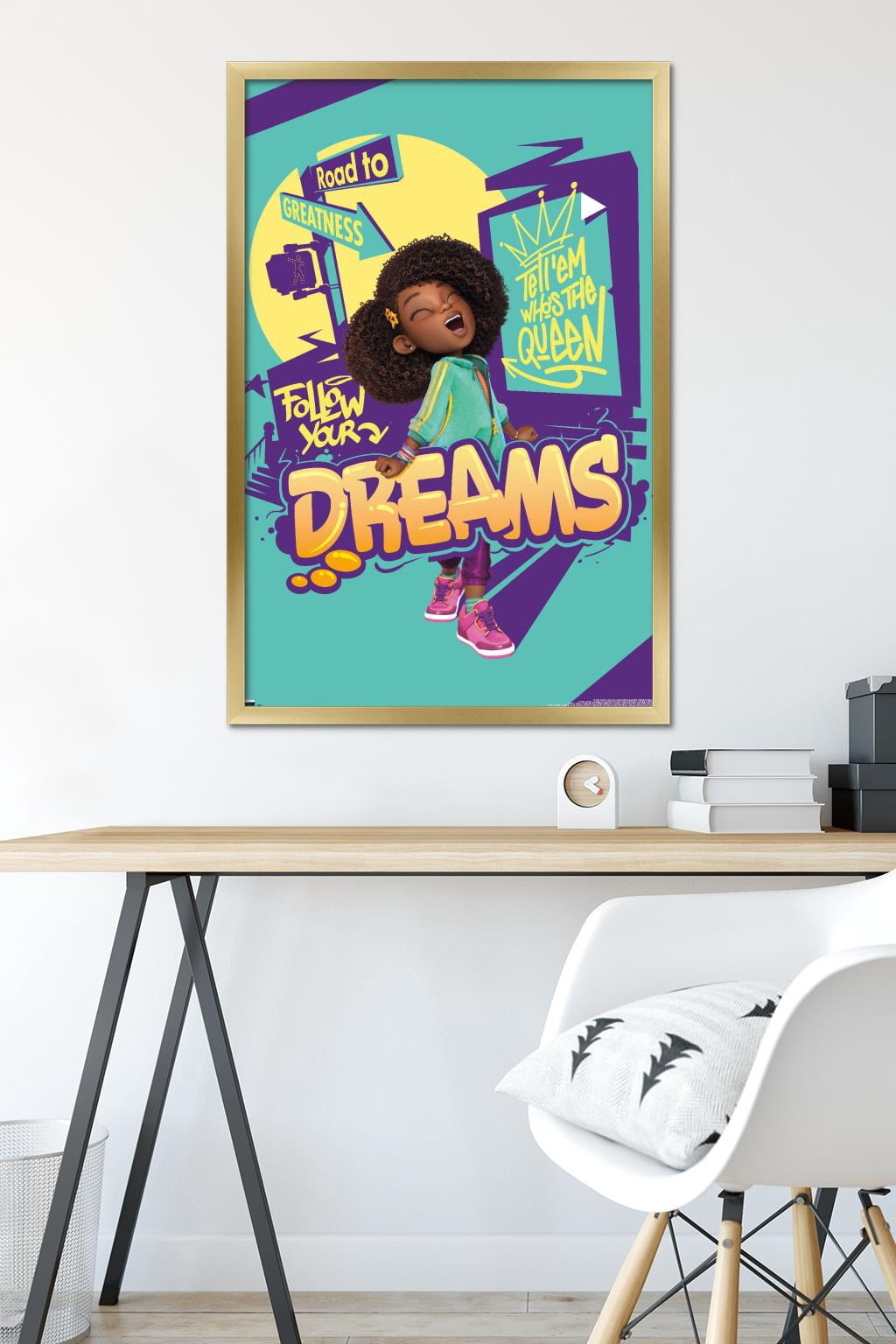 Karma's World - Follow Your Dreams Wall Poster, 22.375" x 34", Framed