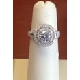 thumbnail image 3 of Ladies double halo diamond engagement ring 14 karat with 2 carat Round White Sapphire Center, 3 of 6
