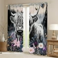 thumbnail image 2 of Castle Fairy White Highland Bull Black Out Curtains for Teens Girls Boys,Spring Graden Flowers Curtains Pack Of 2 (42X63 Each),Rustic Animal Bedroom Curtains,Luxury Bedroom Decor, 2 of 6