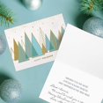 thumbnail image 6 of Masterpiece Contemporary Trees Gold Foil Holiday Cards / 15 Boxed Modern Christmas Cards With Shiny Foil Lined Envelopes / 5 5/8" x 7 7/8" Folded Winter Greeting Cards With Inside Verse, 6 of 6