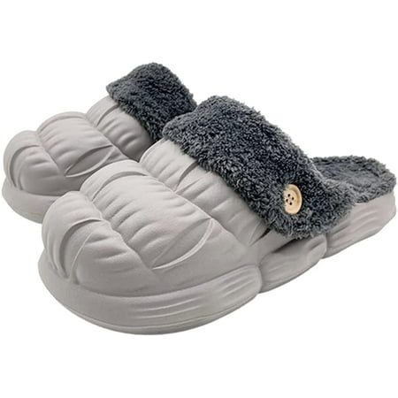 

PIKADINGNIS Unisex Slides Detachable Plush House Slippers Soft Sandals Indoor Outdoor 2022 Winter