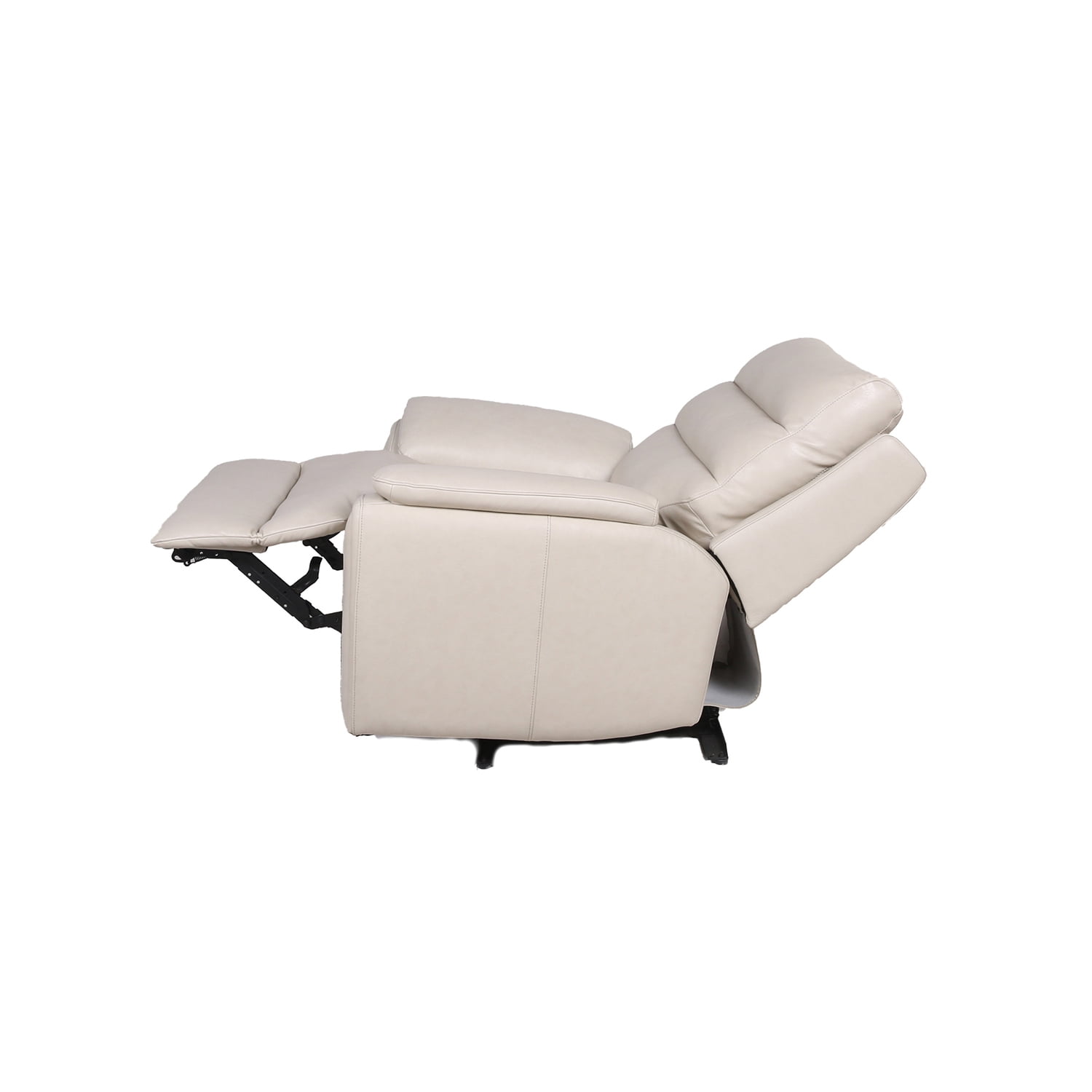 Kepooman Modern Leather Recliner with Electric Footrest, Head Leather Chair, Articulated Electric Headrest, Ivory Upholstery Kepooman Modern Leather Recliner with Electric Footrest, Head Leather Chair, Articulated Electric Headrest, Ivory Upholstery