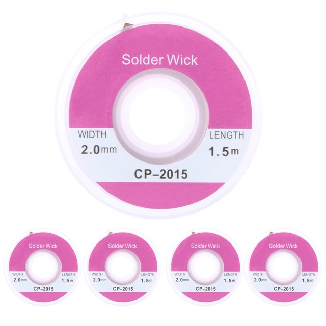5 uds 5 pies 2,0mm desoldador trenzado removedor de soldadura Sucker Flux mecha Cable de alambre Tmvgtek Para estrenar