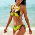 thumbnail image 6 of Jamaica Flag, Jamaican Flag Women's Bikini V Neck Swimsuit Set 2 Piece Over Size Bathing Suit Side Triangle Bathing Suit, 6 of 9