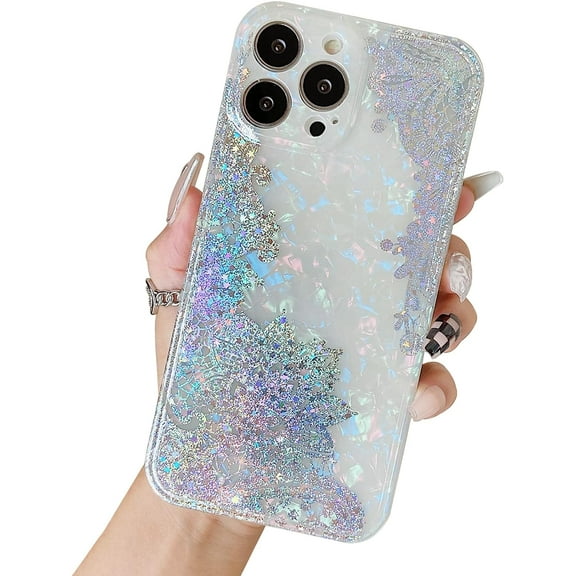 Compatible with iPhone 13 Pro Max Case Silicone Glitter Sparkle Bling Cute Case for Women Girly Slim Protective Flexible Phone Case for iPhone 13 Pro Max Multicolor