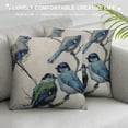 thumbnail image 3 of Leisuo  Blue Robin Bird Throw Pillow Cover Stand On Branch Foliage Furry Vivid Animal Nature Pillow Case Decorative Men Women Boy Girl Room Cushion Cover for Home Couch Bed White, 3 of 5