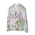 thumbnail image 2 of Balery Vintage Rose Men's Women's UPF 50+ Sun Protection Lightweight Hoodie Performance Long Sleeve Shirt for Fishing Running-XX-Large, 2 of 9