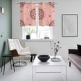 thumbnail image 3 of Pink Floral Kitchen Curtains Window Panels, Circular Flowers Ethnic Abstract Aesthetic Insulated Window Treatment Curtain, Grommet Curtains for Bedroom/Living Room/Bathroom, 2 Piece 27.5"Wx39"L, 3 of 8