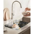 thumbnail image 3 of Black And White Gold Dish Drying Mat, Abstract Marble Textured Absorbent Dish Drying Matt Pad for Kitchen Countertops,Sinks,Dish Drainer Racks, Small 16x18inx1Pc,, 3 of 8