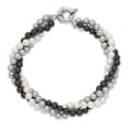 thumbnail image 3 of Sterling S Majestik Rh-pl 3 Row 4-5mm Wht/Grey/Blk Imitat Shell Pearl Brace 7.5 Inch "Bracelets, 3 of 5