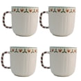 thumbnail image 1 of Set Tarros de Porcelana Blanca con Relieve, Colección Navideña, 4 Modelos Diferentes, Tazas para Bebidas Calientes, Capacidad 345 ml, 1 of 5