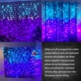 thumbnail image 5 of Luces de cortina CoziTech Waterfall LED morado/verde azulado para dormitorio, 5 of 5