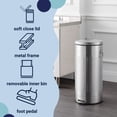 thumbnail image 5 of happimess Theo Retro 8-Gallon Step Trash Can with Soft-Close Lid and FREE Mini Trash Can, Platinum Silver, HPM1018E, 5 of 6