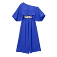 thumbnail image 5 of PBFRDSJ Women's Casual Off Shoulder Lantern Long Sleeve High Waist Wide Leg Jumpsuit With Braided Belt for Daily Vacation Party, 5 of 6