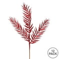 thumbnail image 3 of Vickerman 21" Burgundy Glitter Feather Fern Artificial Christmas Spray. Includes 12 sprays per pack., 3 of 3