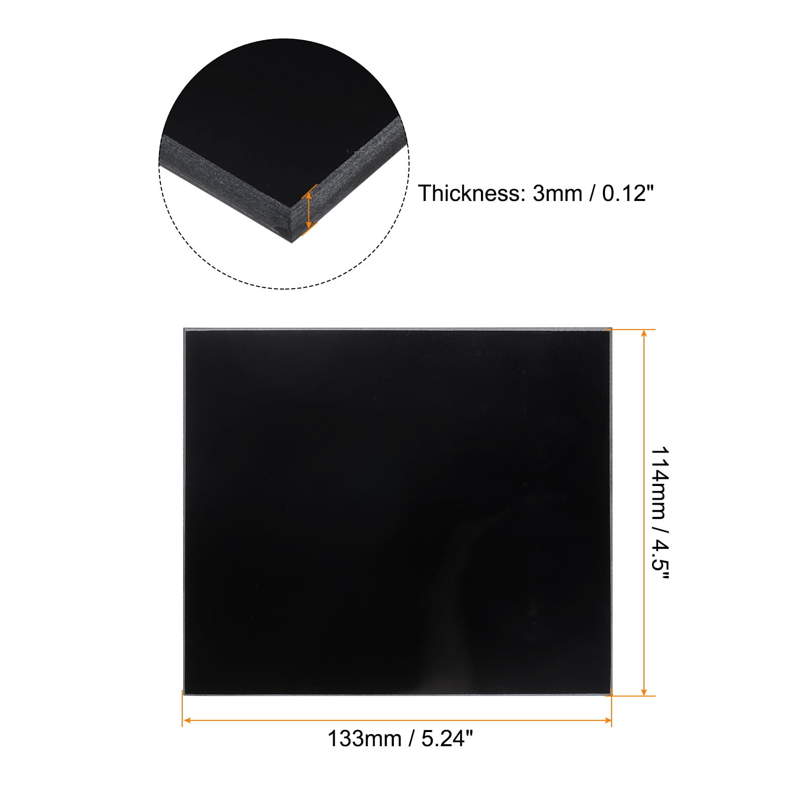 Uxcell 3pcs Welding Lens 5.24" x 4.5" Shade 8 Plastic Glass Replacement Lens Black