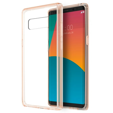 Reinforced Shell - Galaxy Note 8 Clear Case, Premium Shockproof Fusion Candy Slim Fit Transparent Clear Hard Shell Back Cover Reinforced Corners TPU Bumper Case for Galaxy Note 8 (2017) - Crystal Clear/ Pink