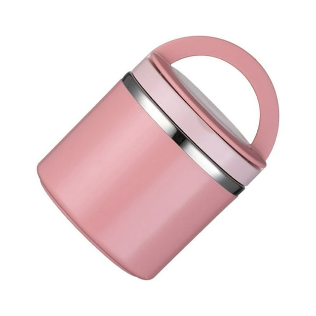 Injueey Frasco de sopa Frasco de sopa con cuchara Frasco para sopa Frasco termo para sopa Frasco para comida Frasco para comida caliente Mostrada rosa 630ML