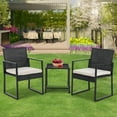 thumbnail image 2 of PayLessHere 3 Pieces Wicker Outdoor Furniture Rattan Patio with 2 Outdoor Chairs,Khaki, 2 of 8