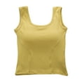 thumbnail image 4 of TKLPEHG Tank Tops for Women Crewneck Basic Tank Tops Fashion Comfy Casual Lightweight Sleeveless T Shirts Classic Solid Color Loose Blouses (Yellow,Free Size), 4 of 6