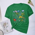 thumbnail image 2 of Birdeem Blouses pour Femmes Blouses Imprimées Fleurs Manches Courtes Col Rond Haut, 2 of 12